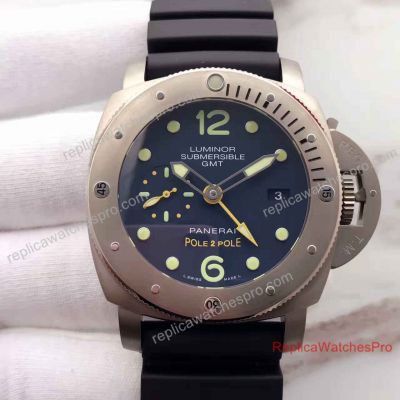 Swiss Replica Panerai Luminor 1950 GMT Submersible Pole 2 Pole PAM719